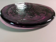 Amethyst Purple Art Glass Suncatcher – Vintage Style Octopus Medallion Approx 4″