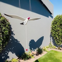 NAUTIMALL Wooden Flying Seagull Decorative Hanging Mobile Nautical Ornament N…