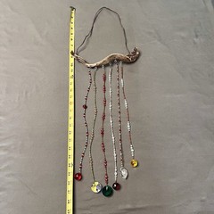 Handmade Driftwood Sun Catcher W/ Glass/Plastic Prisms/Beads Holiday 9×28” Boho