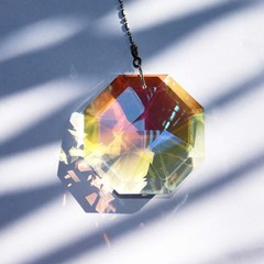 3.15in/80mm Hanging Prism Crystal Suncatcher, Colorful 3.15 inches, Ab Color