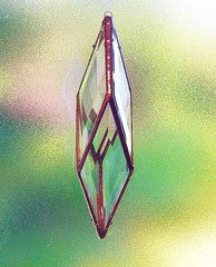 Rainbow Water Prism Glass Decor Hanging Garden Home 9″