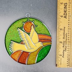 VTG Metal Stained Glass Style Dove Sun 2 window sun-catcher
