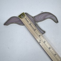 Vintage Stained-Glass Bird Seagull Suncatcher Purple Lavender Hanging Window