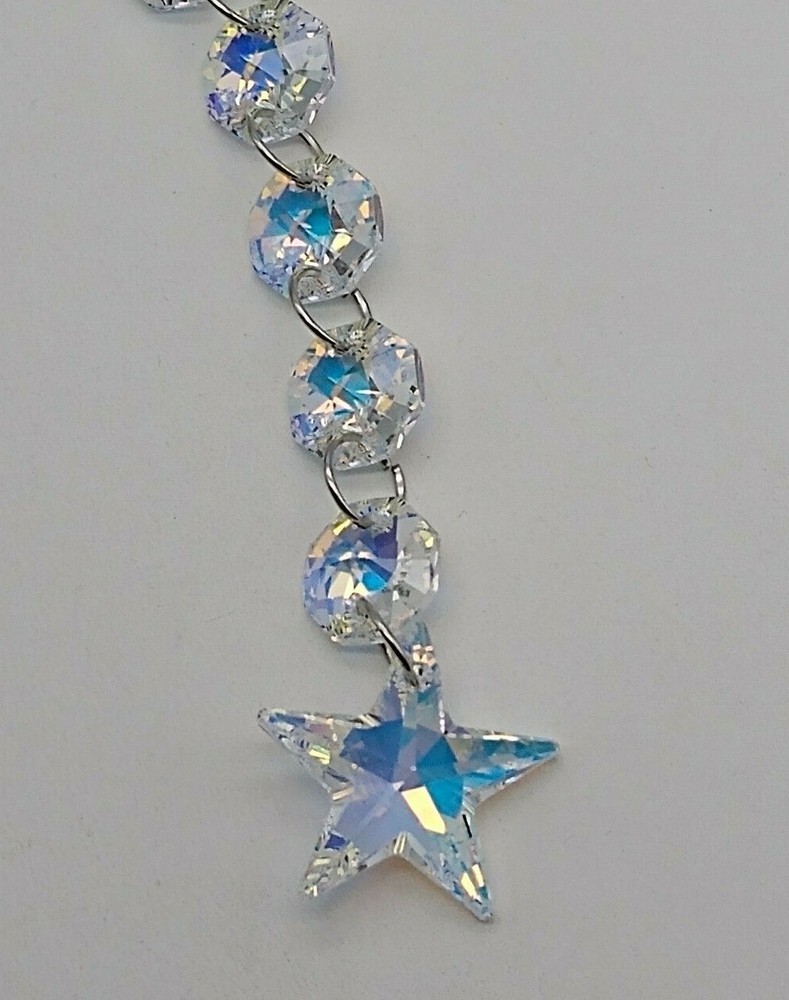 Handmade w/ Swarovski Crystal Clear AB Star & Octagon Suncatcher/ Ornament