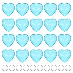 20PCS Crystal Smooth Heart Shape Prisms, 20mm/0.79″ Pendant Hanging [Dark Blue]