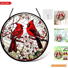 Handcrafted Cardinal Sun Catcher – Perfect Gift for Bird Lovers & Holidays