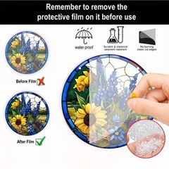 Colorful Wild Meadow Flower Printed Acrylic Front Door Wall Hanging Accent