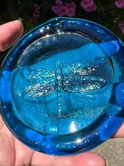 Unused Blue Dragonfly Pressed Glass Pairpoint Glassworks Suncatcher