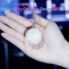 Bling Crystal Ball Car Rear View Mirror, Rhinestone Home Decor Ornament, Crys…