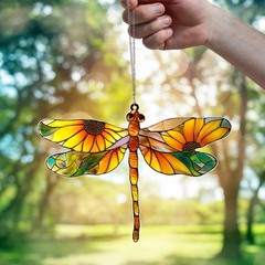 Sunflower Dragonfly Acrylic Suncatcher Faux Glass Window Decor Gift Lover Decor