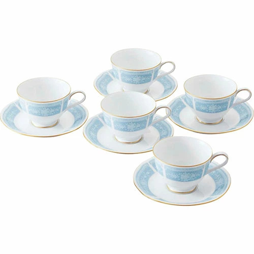 Noritake Lacewood Gold Tea/Coffee set for 5 includes cup (φ9.2×6.5c From Japan
