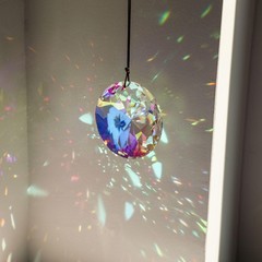 3″/79mm Hanging Crystal Prism Suncatcher for 3.1*3.1 inches, Ab Color_round