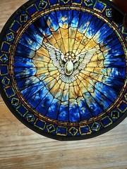 Vtg Glassmasters Icon Holy Spirit Stained Glass Suncatcher Louis Tiffany Repro