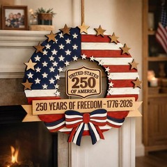 Patriotic USA Wall Sign with Rope American Decor Home