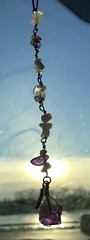Crystal Rearview Decor, Rose Quartz, Amethyst Suncatcher, Crystal Car Charm