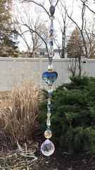 Handmade Blue Amber Healing Crystal Prisms/Suncatcher W/Swarovski Elements USA