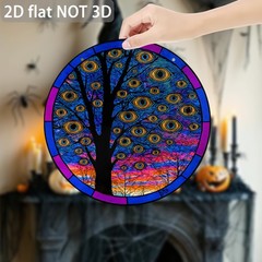 Tree of Life Evil Eye Acrylic Suncatcher Spooky Halloween Window Art Decor Gift