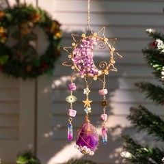 Amethyst Crystal Suncatchers for Windows Hanging Decor Rainbow Sun Catcher fo…