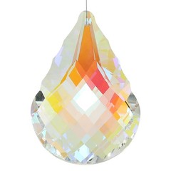 89x60mm Suncatcher Ornament, Drops Faceted Crystals Prisms, Clear AB