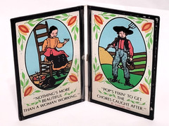 Amish theme souvenir Suncatcher / Stained Glass Style Bi-Fold 5.25″ x 3.5″