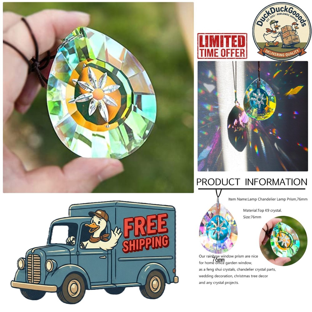 Versatile 76mm Rainbow Prism – Perfect for Windows, Chandeliers, and Gifting