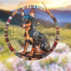 Stained Glass Style Min Pin Acrylic Suncatcher Dog Suncatcher Decoration Gift