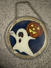 Halloween Stained Glass Hanging Decor W/ Chain *2 PC SET*