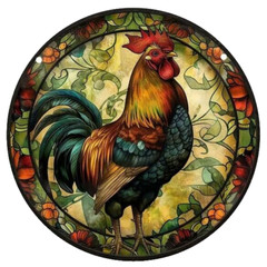 Beautiful Rooster Suncatcher – Acrylic Window Hanging & Chain Kit
