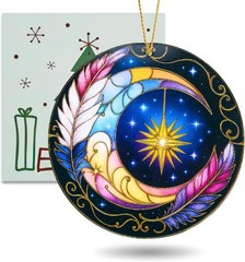 Sun & Moon Suncatcher Stained Acrylic Window Hanging Celestial Decor