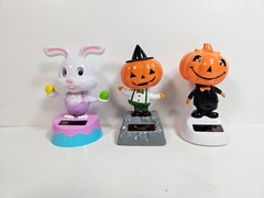 Solar Powered Dancing Toy Bobbleheads Set of 3 Holiday figures