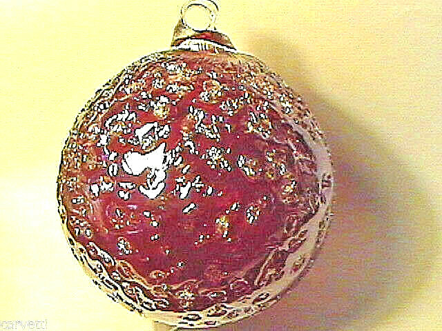 Hanging Glass Ball 4″ Diameter Ruby Red Crackle (1) HB6-1