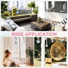6Pcs Crystal Suncatcher DIY Sun Catchers for Wedding Garden Decor Multicolor