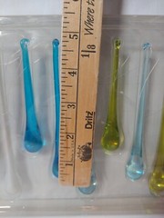 9 Hand Blown Glass Teardrop Icicle Ornaments 6″ 5″ 4″ Green Blue Pearl