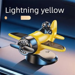 Solar Powered Rotating Airplane Car Dashboard Ornament 360° Auto Spin Decor