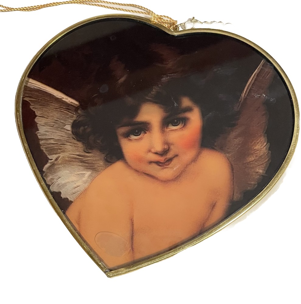 ArtCatcher by Via Vermont Brunette Angel Vintage 5” X 5” Heart Shaped