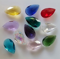 10 mixed 38mm Crystal suncatcher Teardrop pendants for craft jewelry suncatchers