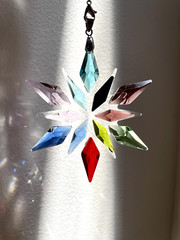 Snowflake Crystal Sun Catcher Christmas Decor Czech Bohemia Crystal Glass Gift