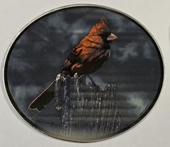 NEW GLASSMASTERS 6-1/4″ RED CARDINAL BIRD SUNCATCHER