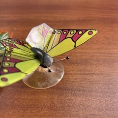 VTG Window Decor Pair Of Suction Butterflies & Frog On Lotus Leave On Spring