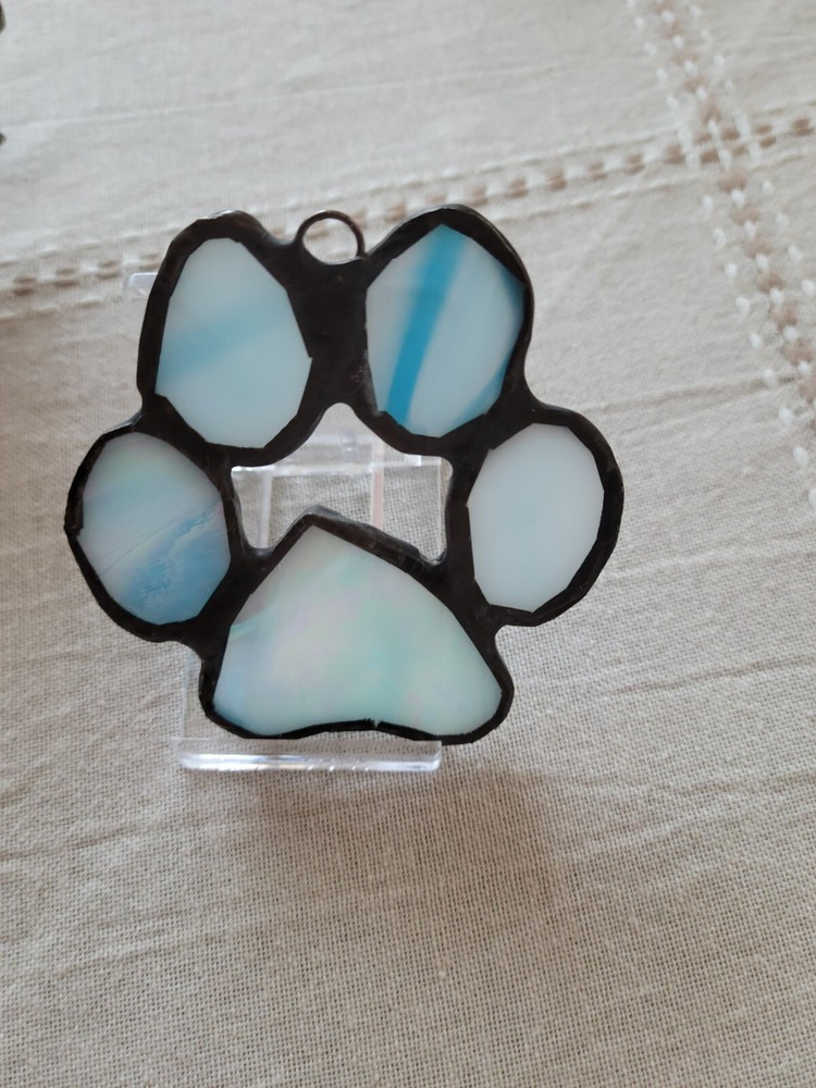 Stained Glass Doggy paw ornament or Sun catcher