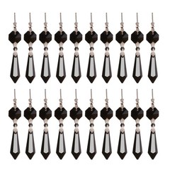 20pcs 38mm Black Chandelier Icicle Crystal Prisms Octogan Crystal Bead for La