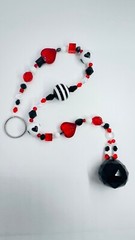 Beaded Suncatcher Black White Red Crystal Prism Hanging Patio Decor Yard Art