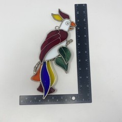 Handcrafted Stained Glass Parrot Bird 3D Suncatcher Window Decor