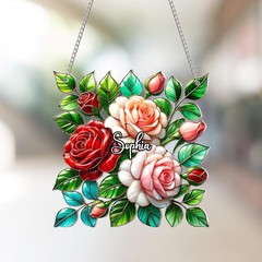 Custom Birth Flower Suncatcher Acrylic