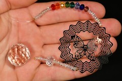 *SUNCATCHER* 20cm Australian Hand Made Bead Crystal Chakra Butterfly Sun Catcher