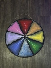 Round color wheel painting