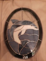 Dolphin stained glass Suncatcher