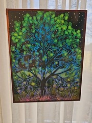 Glass Suncatcher Mystical Tree – One Sided Copper Frame