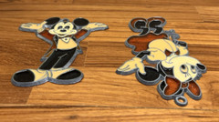Disney Suncatcher Mickey and Minnie Mouse Stained Glass-style Lot 2 Vintage