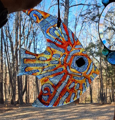 Egyptian Hand Blown Glass Fish Suncatcher/Ornament